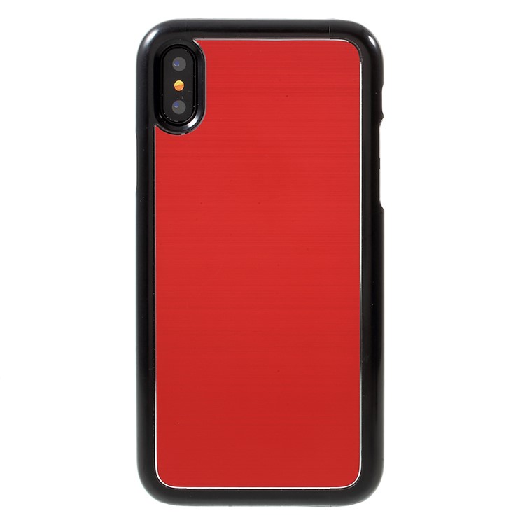 For Apple iPhone 8 Brushed Metal Skin PC Hard Case Cover - Black-3