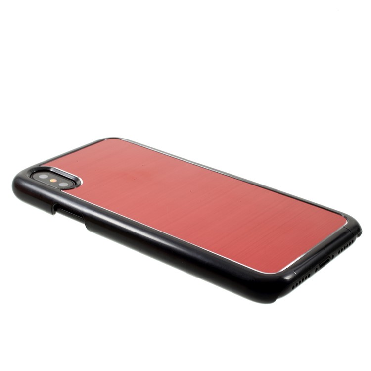 For Apple iPhone 8 Brushed Metal Skin PC Hard Case Cover - Black-4