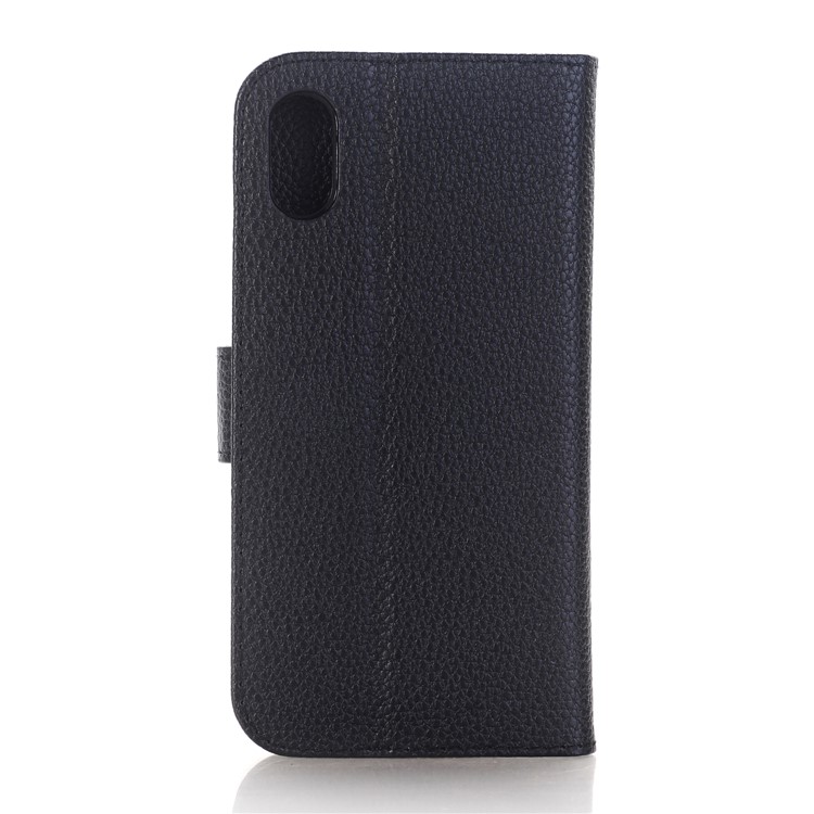 For iPhone 8 Litchi Grain Stand Wallet Leather Flip Case - Black-2