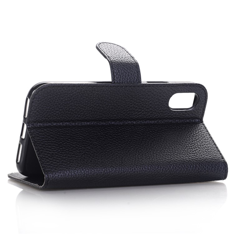For iPhone 8 Litchi Grain Stand Wallet Leather Flip Case - Black-4