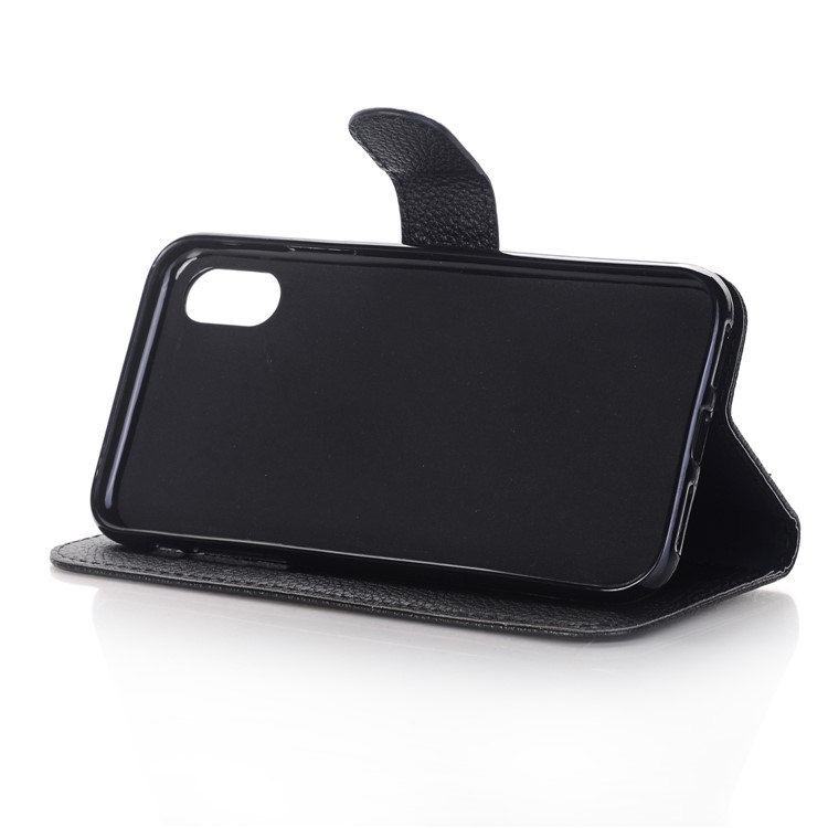For iPhone 8 Litchi Grain Stand Wallet Leather Flip Case - Black-5