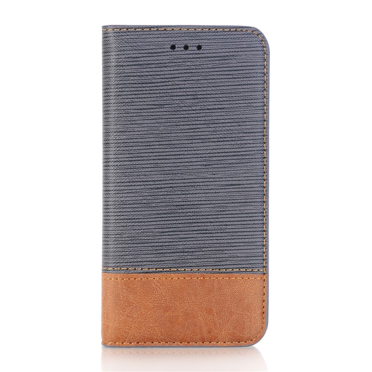 Toothpick Texture Flip Leather Wallet Case with Stand for iPhone 8 - Grey-1