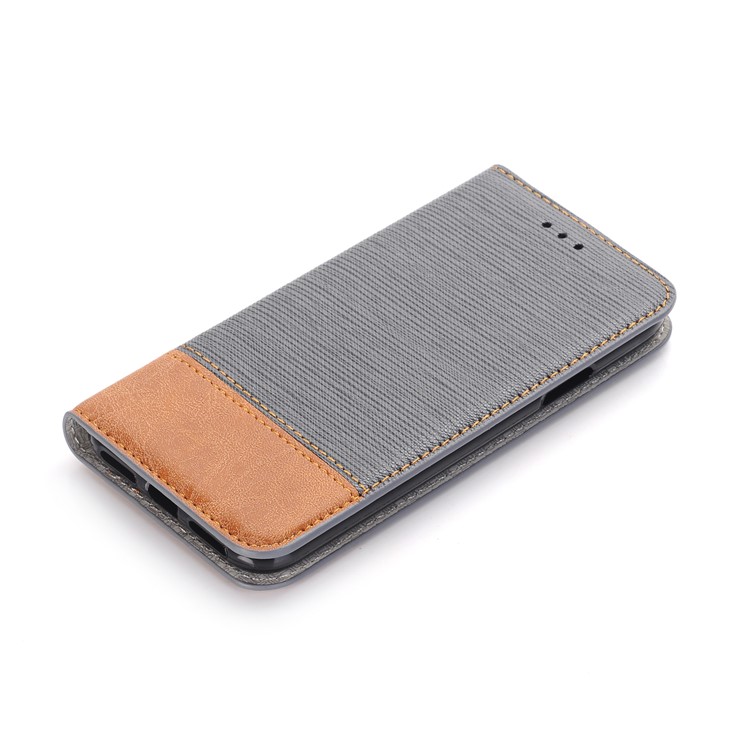 Toothpick Texture Flip Leather Wallet Case with Stand for iPhone 8 - Grey-6