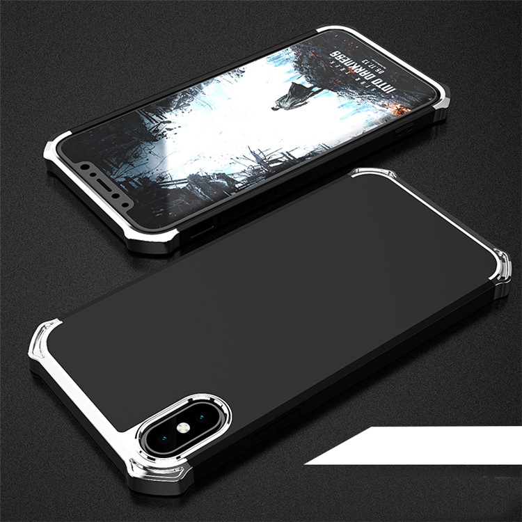 

Kylin Series Detachable 3-in-1 Anodizing Process Plastic Hard Phone Case for iPhone X/XS 5.8 inch - Black / Silver