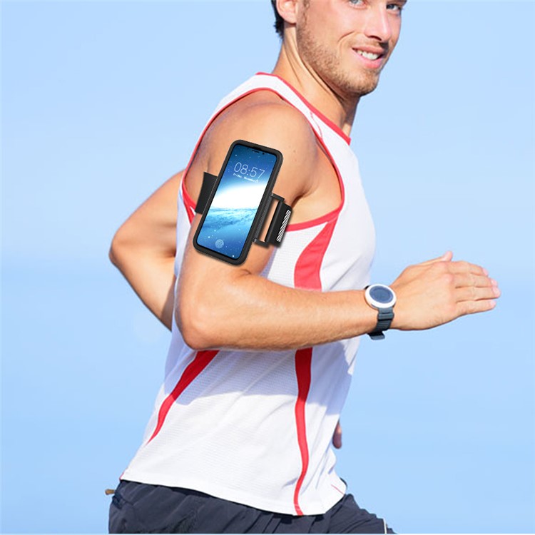 Für Iphone X 5.8 Zoll Weiche Silikonsport-laufende Armbinde Mit Hellem Reflexionsstreifen - Schwarz-5