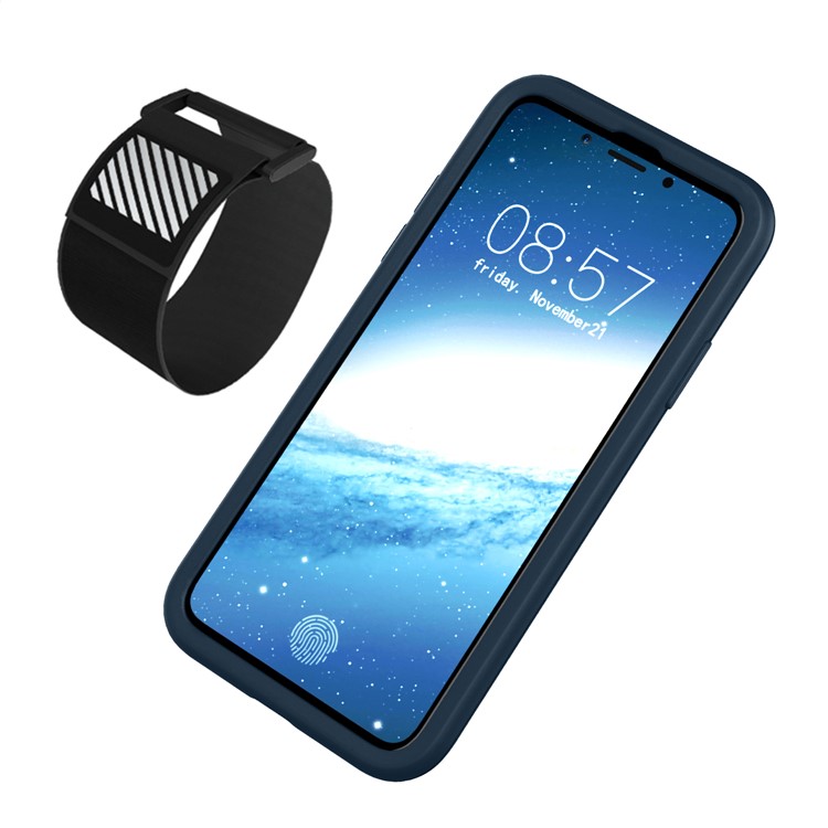 Für Iphone X 5.8 Zoll Weiche Silikonsport-laufende Armbinde Mit Hellem Reflexionsstreifen - Schwarz-8