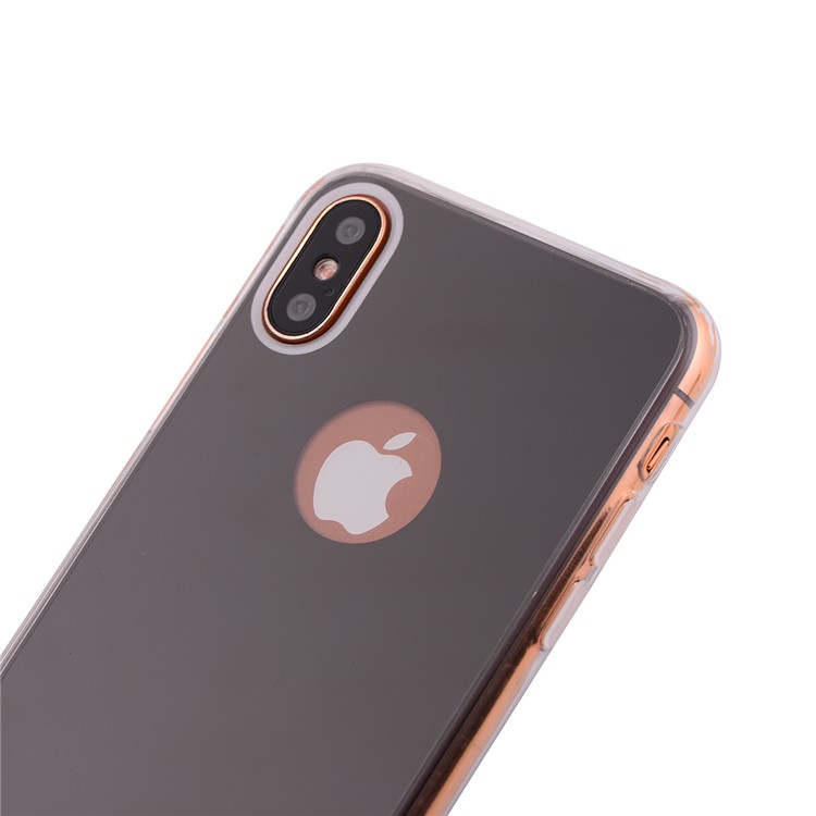 Plating Mirror Surface TPU Back Case for iPhone 8 - Black-3