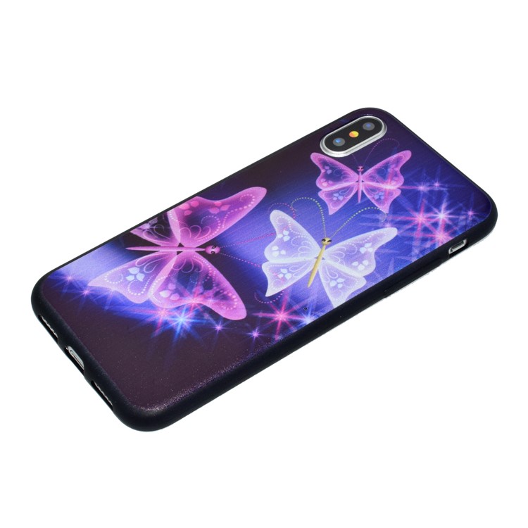 Ultra-thin Pattern Printing TPU Mobile Phone Shell for iPhone 8 - Glitter Butterflies-3