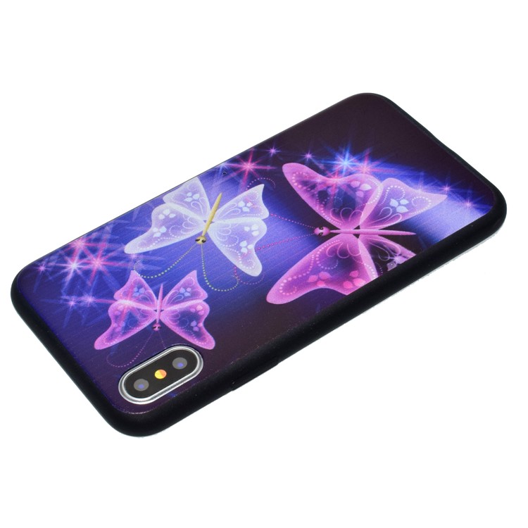 Ultra-thin Pattern Printing TPU Mobile Phone Shell for iPhone 8 - Glitter Butterflies-4