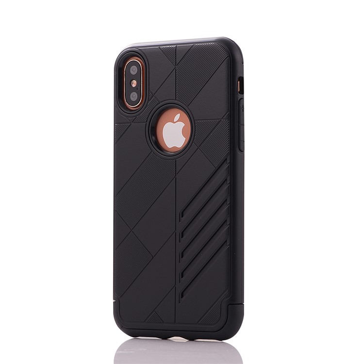 For iPhone 8 Cool PC TPU Hybrid Phone Case - Black-2