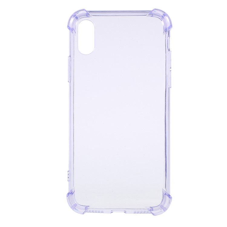 

Drop-Proof See-through Soft TPU Back Case for iPhone XS / X 5.8 inch - Purple, iPhone Xs
