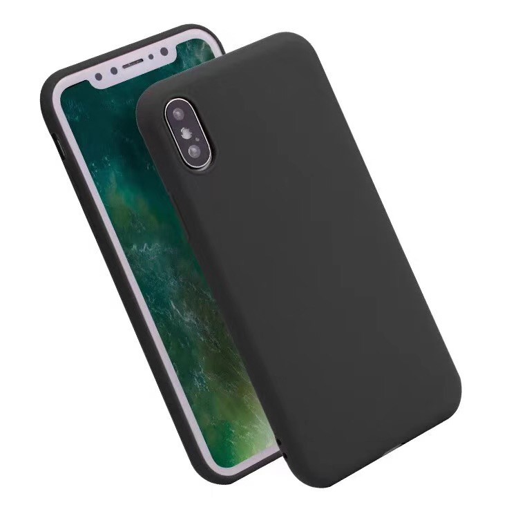 Matte Solid Color Soft TPU Back Case for iPhone 8 - Black-1