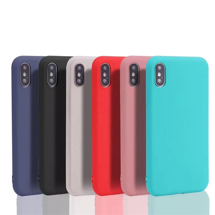 Matte Solid Color Soft TPU Back Case for iPhone 8 - Black-4