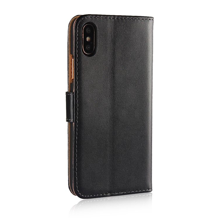 For iPhone 8 Split Leather Wallet Stand Case - Black-3
