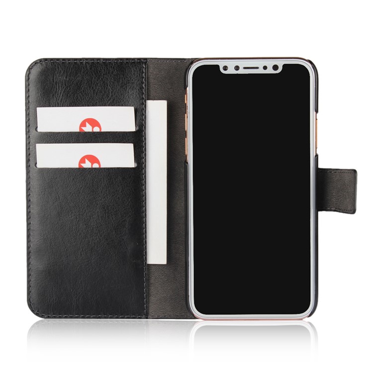 Crazy Horse PU Leather Wallet Stand Case for iPhone 8 - Black-5