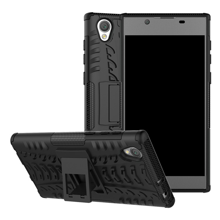 Anti-slip PC + TPU Hybrid Case with Kickstand for Sony Xperia L1 - Black-2