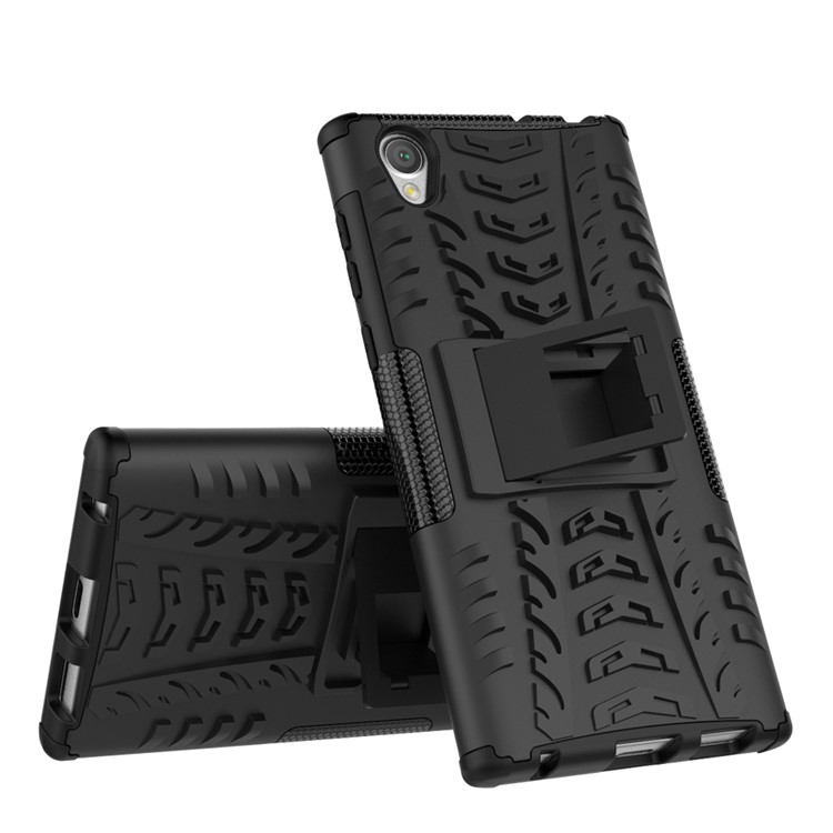 Anti-slip PC + TPU Hybrid Case with Kickstand for Sony Xperia L1 - Black-3