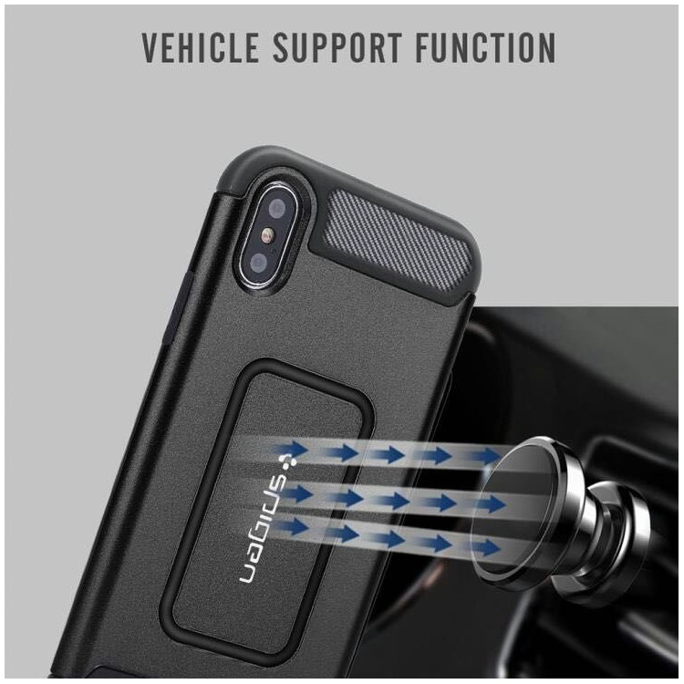 Carbon Fiber Texture Cool PC+TPU Hybrid Case (Built-in Magnetic Holder Metal Sheet) for iPhone 8 - Black-2