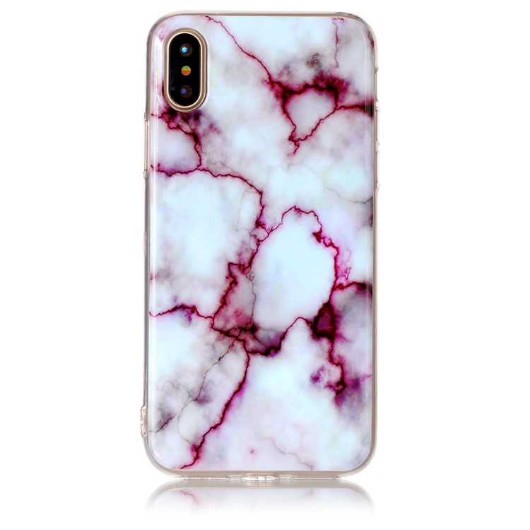 Marble Pattern IMD TPU Soft Case for iPhone X/10 5.8 inch - Rose -1