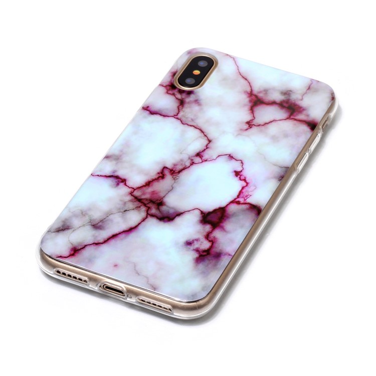 Marble Pattern IMD TPU Soft Case for iPhone X/10 5.8 inch - Rose -2