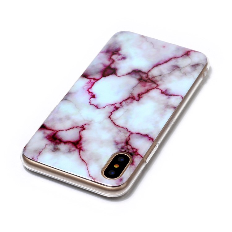 Marble Pattern IMD TPU Soft Case for iPhone X/10 5.8 inch - Rose -3
