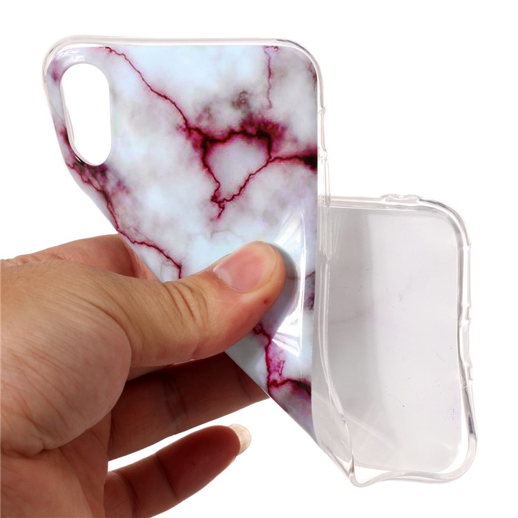 Marble Pattern IMD TPU Soft Case for iPhone X/10 5.8 inch - Rose -4