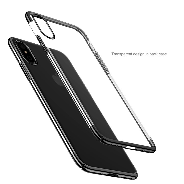 BASEUS Блеск Серии Покрытие ПК Жесткий Чехол Для IPhone Х 5,8 Дюйма - черный-1