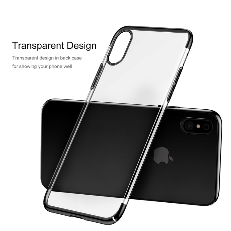 BASEUS Блеск Серии Покрытие ПК Жесткий Чехол Для IPhone Х 5,8 Дюйма - черный-3
