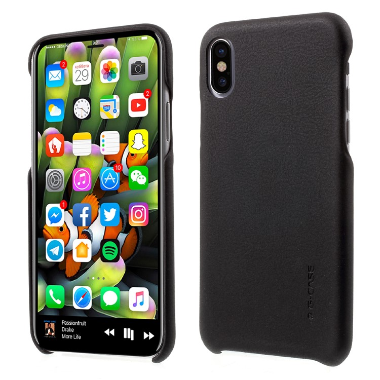 

G-case Благородная Серия Кожаный Чехол Для ПК Для Iphone X 5.8 Inch - Черный, iPhone X