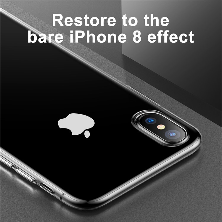 Shell di TPU Shell Clear Series di BASEUS per iPhone X / 10 5.8 inch - Nero-2