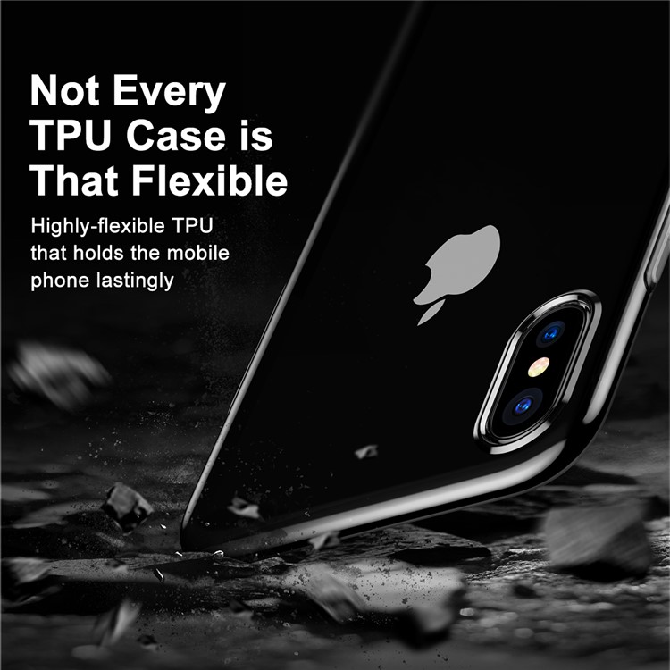 Shell di TPU Shell Clear Series di BASEUS per iPhone X / 10 5.8 inch - Nero-4