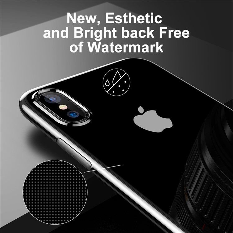 Shell di TPU Shell Clear Series di BASEUS per iPhone X / 10 5.8 inch - Nero-5