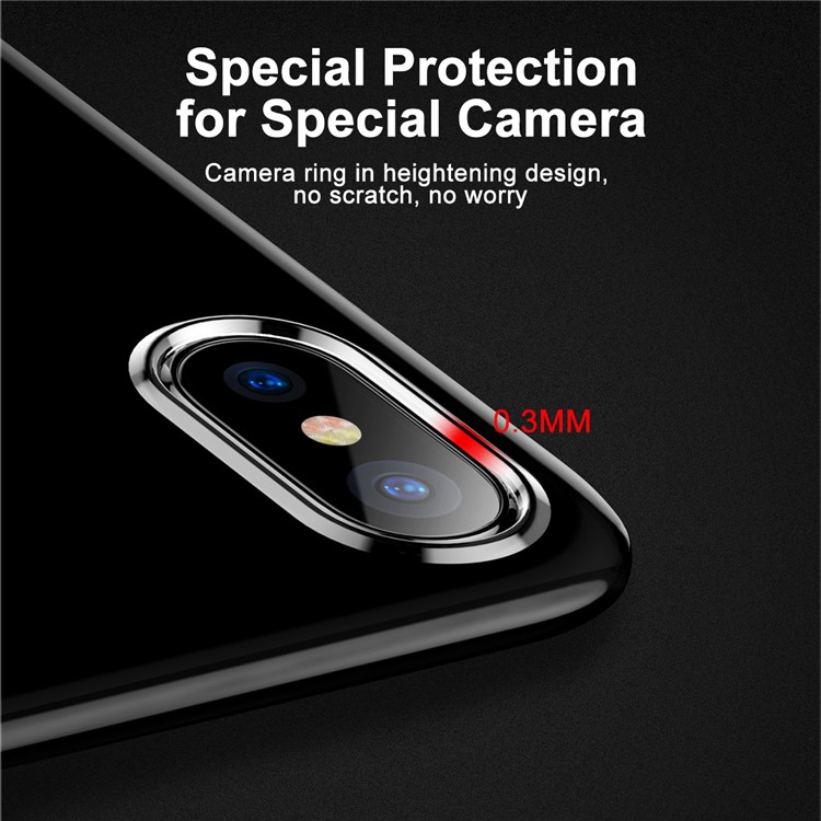 Shell di TPU Shell Clear Series di BASEUS per iPhone X / 10 5.8 inch - Nero-6