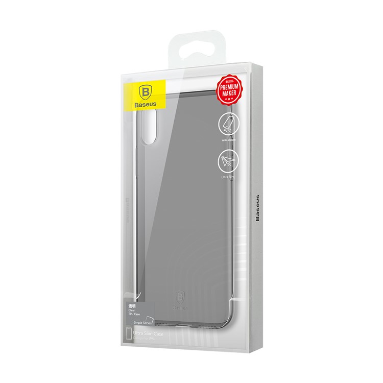 Shell di TPU Shell Clear Series di BASEUS per iPhone X / 10 5.8 inch - Nero-9