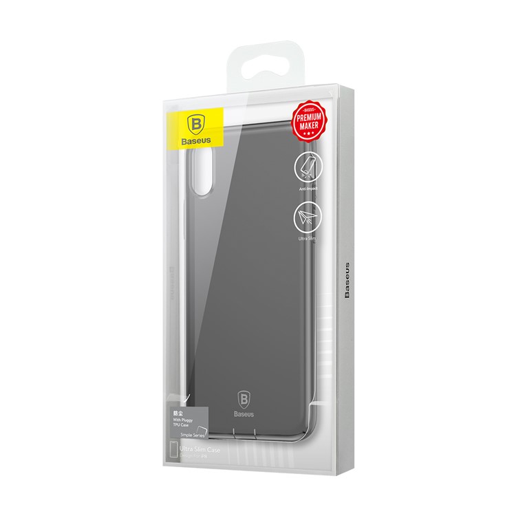 BASEUS Simple Series Clear TPU Case with Dust Plug for iPhone 8 - Black-9