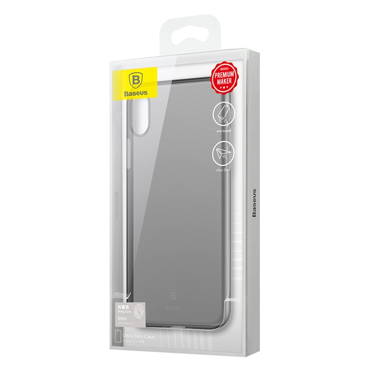 BASEUS Ultra Thin Matte PP Case pour iPhone X 5.8 pouces - Transparent Noir-11