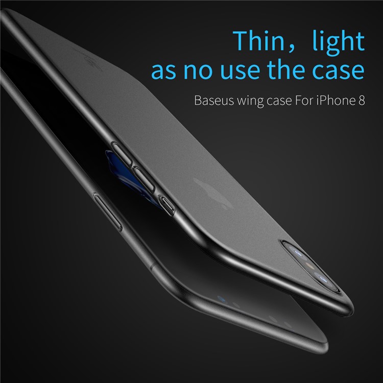 BASEUS Ultra Thin Matte PP Case pour iPhone X 5.8 pouces - Transparent Noir-2