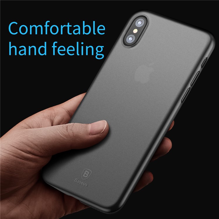 BASEUS Ultra Thin Matte PP Case pour iPhone X 5.8 pouces - Transparent Noir-5