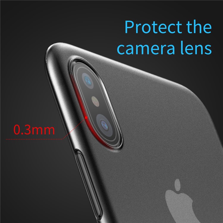 BASEUS Ultra Thin Matte PP Case pour iPhone X 5.8 pouces - Transparent Noir-6