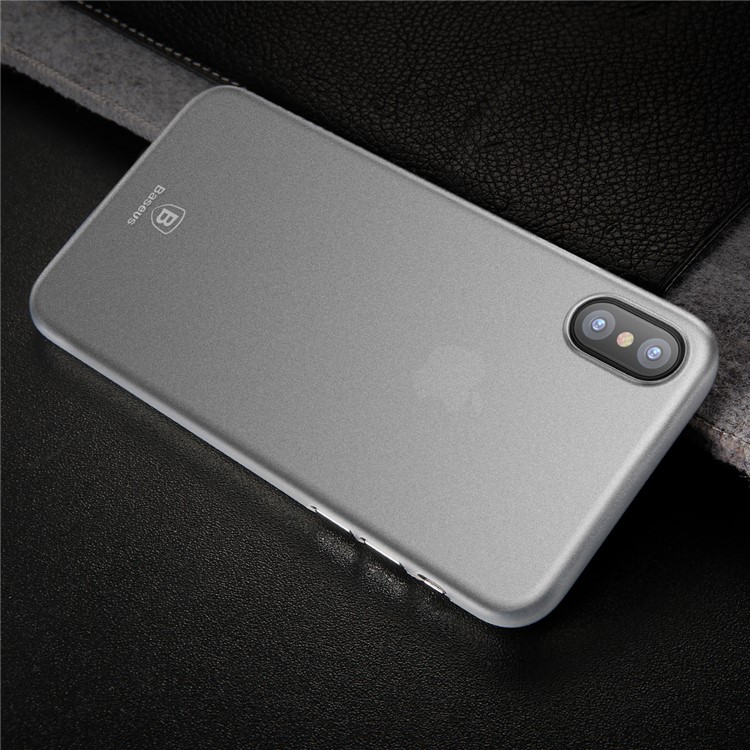 BASEUS Tampa de telefone celular de fibra fina ultra fina para iPhone X 5.8 polegadas - transparente-10