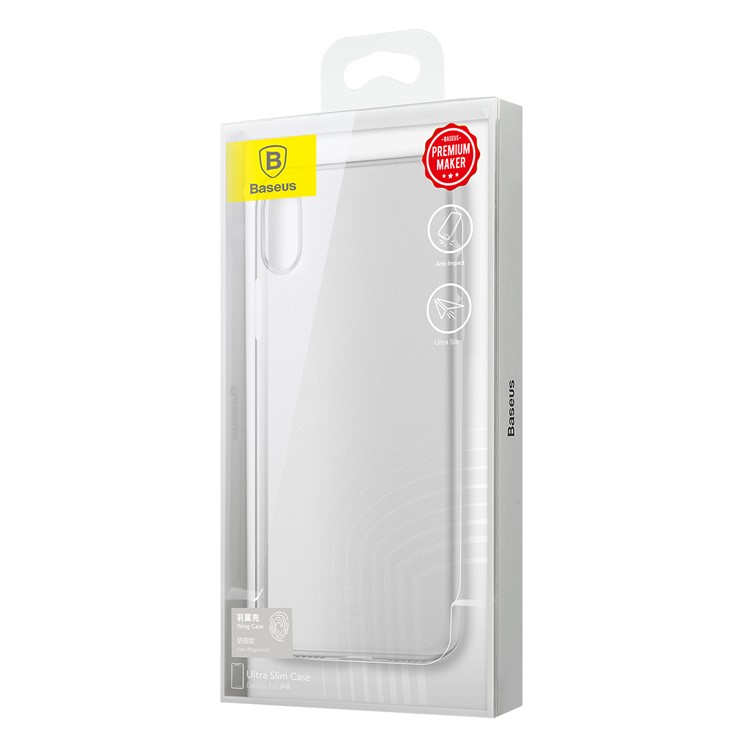 BASEUS Tampa de telefone celular de fibra fina ultra fina para iPhone X 5.8 polegadas - transparente-11