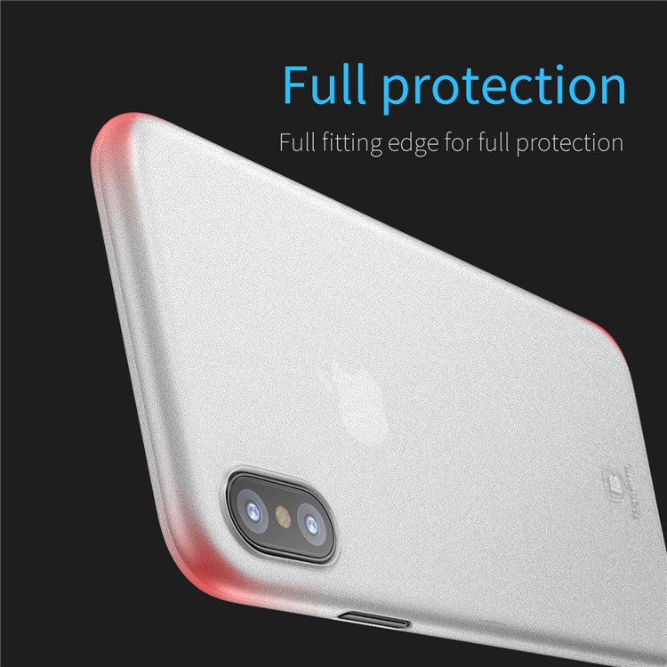 BASEUS Tampa de telefone celular de fibra fina ultra fina para iPhone X 5.8 polegadas - transparente-4