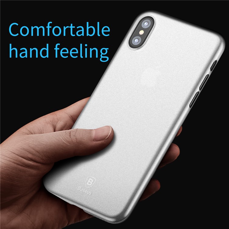 BASEUS Tampa de telefone celular de fibra fina ultra fina para iPhone X 5.8 polegadas - transparente-5