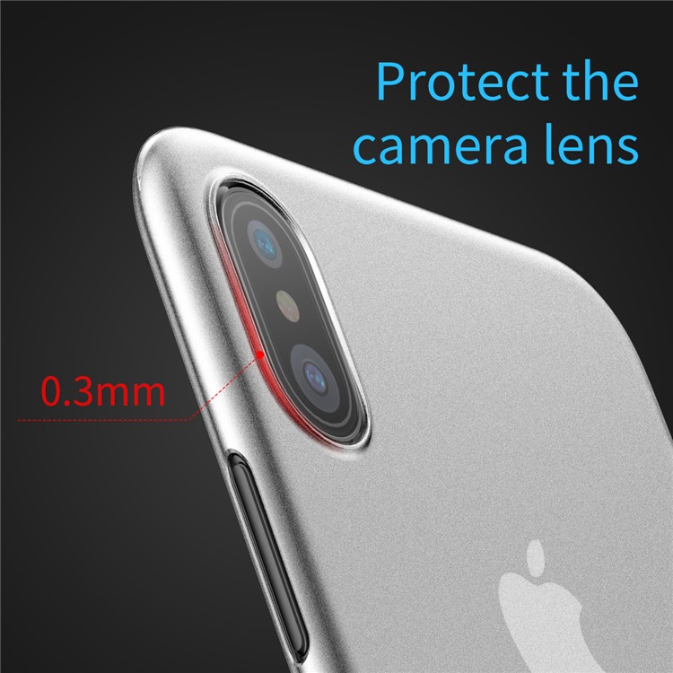 BASEUS Tampa de telefone celular de fibra fina ultra fina para iPhone X 5.8 polegadas - transparente-6