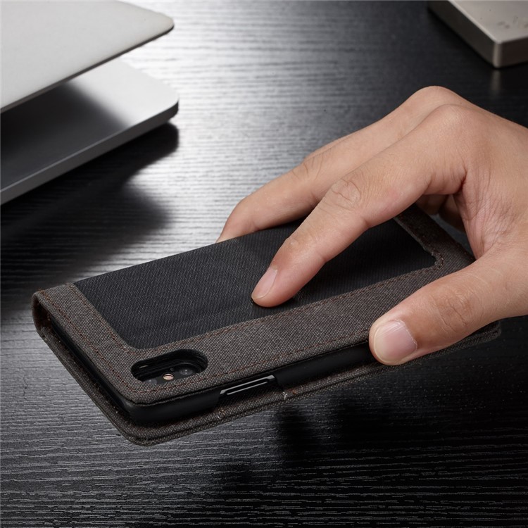 

CASEME Холст Кожаный чехол Кошелек для iPhone X - черный, iPhone X