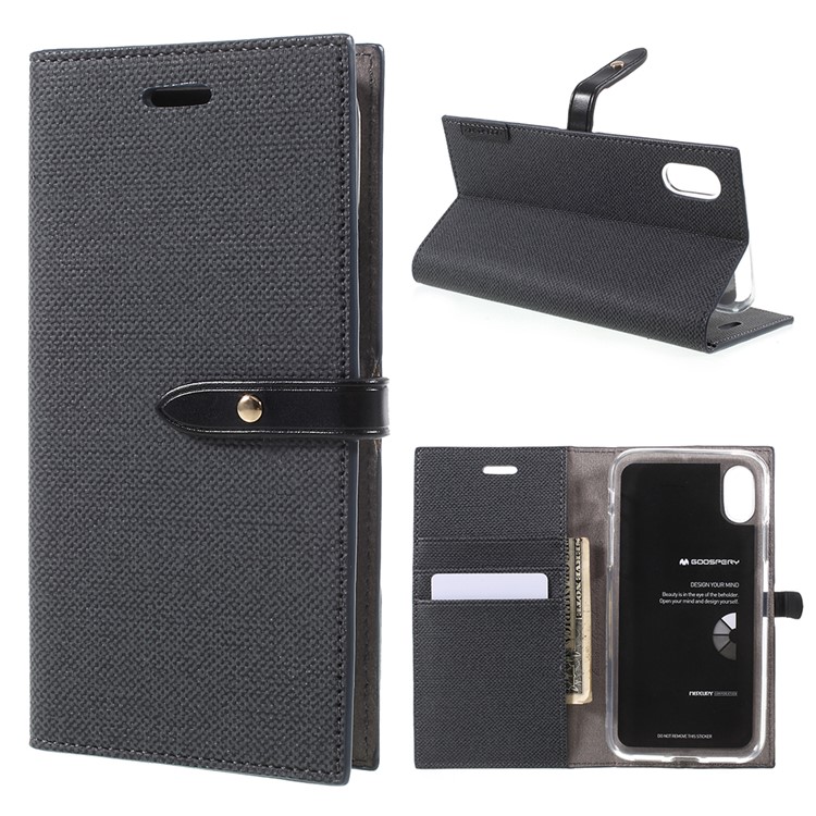 

MERCURY GOOSPERY for iPhone X 5.8 inch Milano Diary Leather Case Wallet - Black