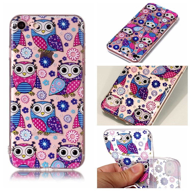 

Embossed Soft TPU Soft Case for iPhone 8 / 7 4.7 inch - Owl Pattern