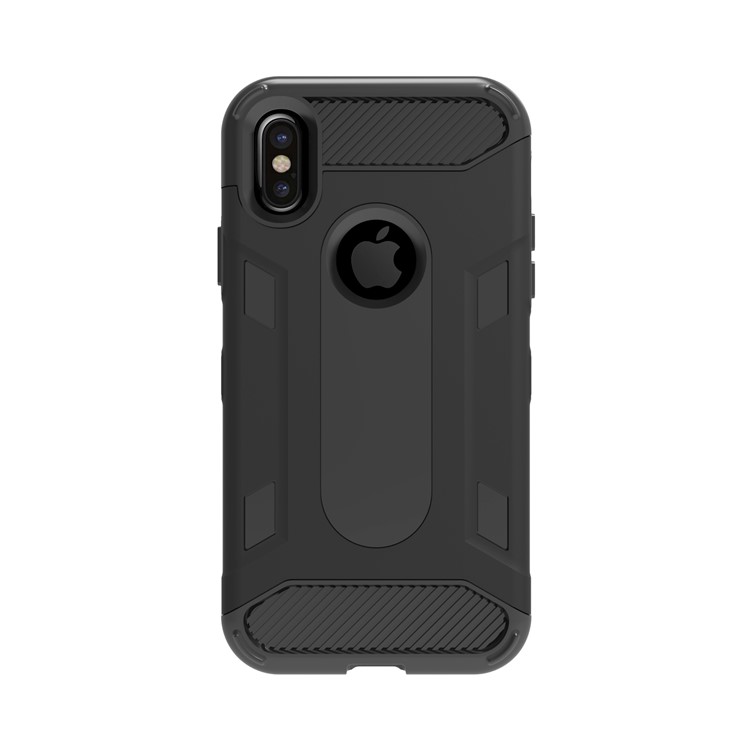 Shockproof PC + TPU Hybrid Rugged Phone Case for iPhone 8 - Black-1