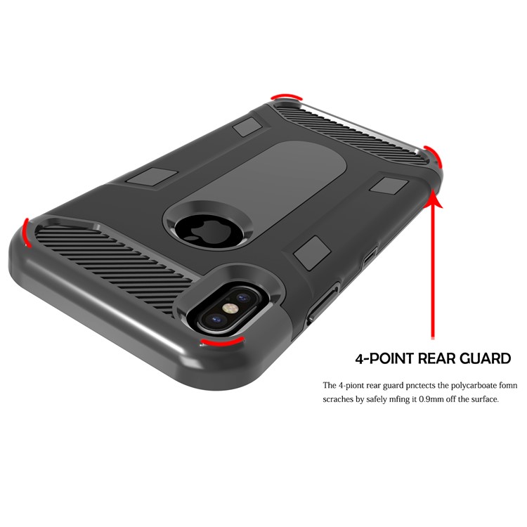 Shockproof PC + TPU Hybrid Rugged Phone Case for iPhone 8 - Black-5