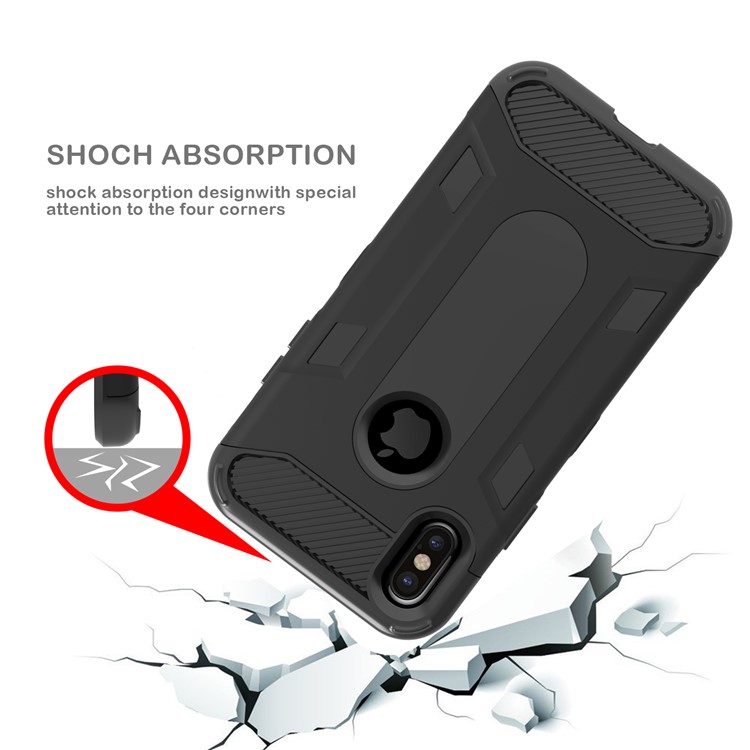Shockproof PC + TPU Hybrid Rugged Phone Case for iPhone 8 - Black-8